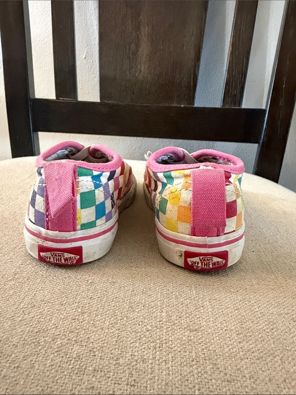 Vans Kids Baby Toddler Multicolor Checkerboard Sneakers Rainbow Size 6